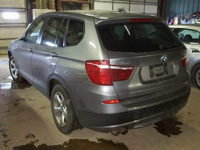 5UXWX5C52CL723814 - 2012 BMW X3 XDRIVE2 Grafitowy zdjęcie 3