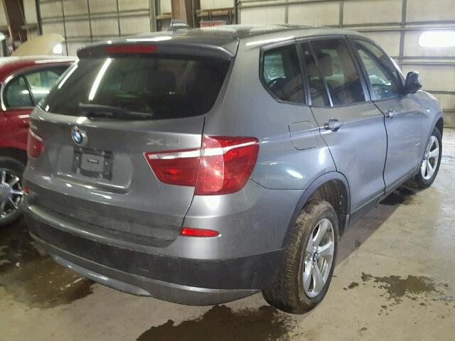 5UXWX5C52CL723814 - 2012 BMW X3 XDRIVE2 Grafitowy zdjęcie 4
