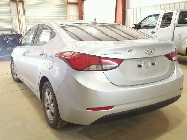 KMHDH4AE0EU220777 - 2014 HYUNDAI ELANTRA SE SILVER photo 3