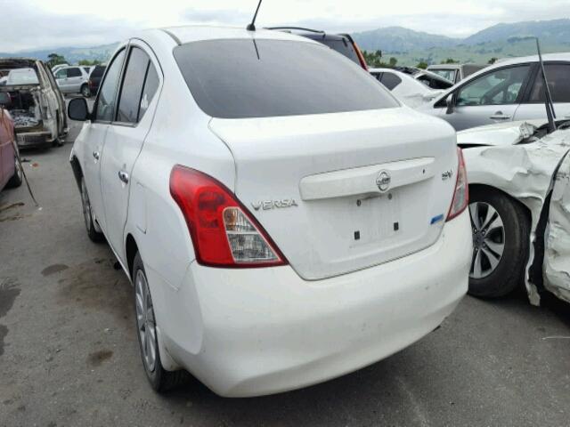 3N1CN7AP1CL887329 - 2012 NISSAN VERSA S WHITE photo 3