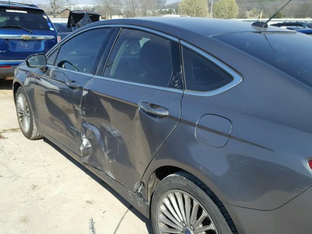 3FA6P0K9XER208420 - 2014 FORD FUSION TIT GRAY photo 9