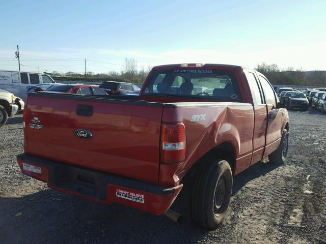 1FTRX12W28FB45477 - 2008 FORD F150 RED photo 4