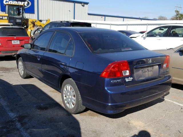 2HGES16574H608125 - 2004 HONDA CIVIC LX BLUE photo 3