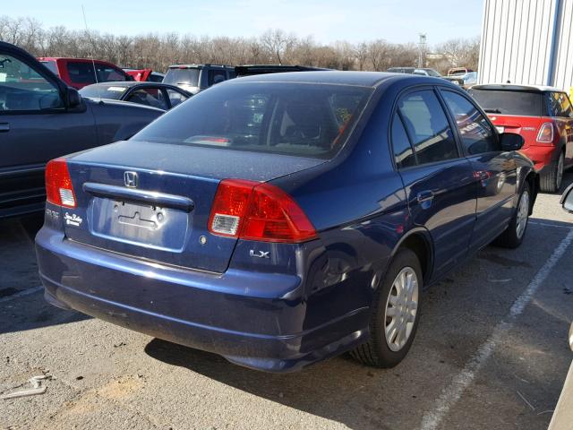 2HGES16574H608125 - 2004 HONDA CIVIC LX BLUE photo 4