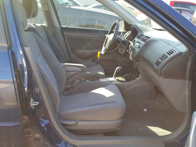 2HGES16574H608125 - 2004 HONDA CIVIC LX BLUE photo 5