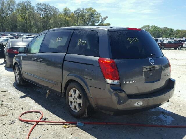 5N1BV28UX4N343142 - 2004 NISSAN QUEST S GRAY photo 3