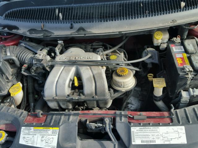 1B4GP25B32B728223 - 2002 DODGE CARAVAN SE RED photo 7