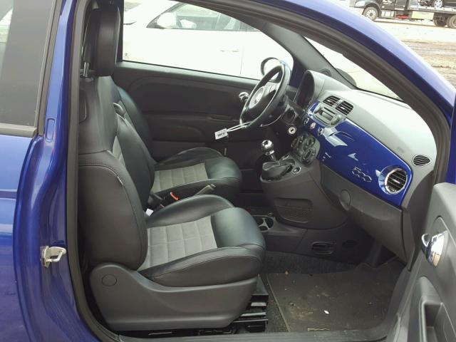 3C3CFFBRXCT303745 - 2012 FIAT 500 SPORT BLUE photo 5