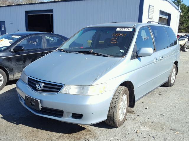 5FNRL188X4B118997 - 2004 HONDA ODYSSEY EX BLUE photo 2