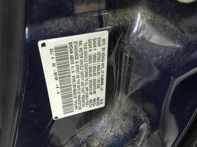 5FNRL18974B032135 - 2004 HONDA ODYSSEY EX BLUE photo 10