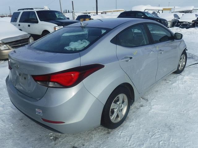 5NPDH4AE9EH516749 - 2014 HYUNDAI ELANTRA SE SILVER photo 4