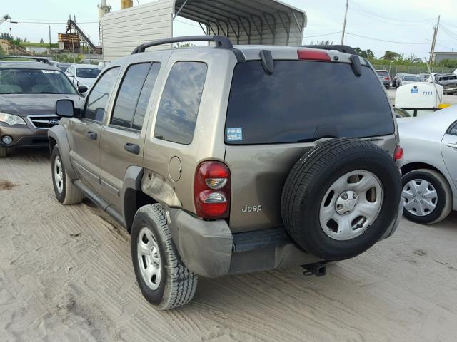 1J4GK48K76W188599 - 2006 JEEP LIBERTY SP BEIGE photo 3