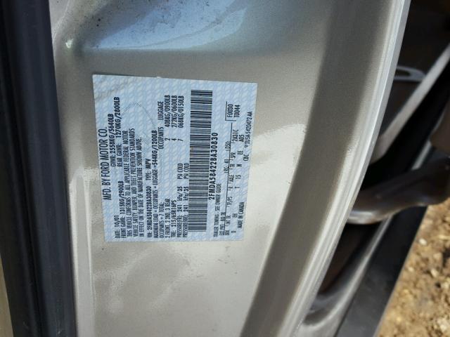 2FMDA58422BA30830 - 2002 FORD WINDSTAR L TAN photo 10