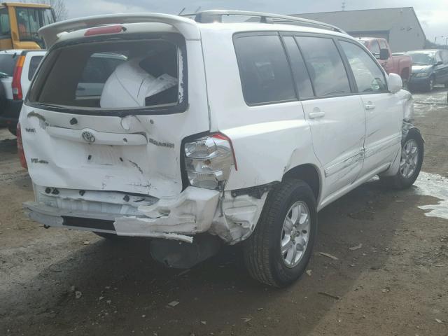 JTEHF21A120092934 - 2002 TOYOTA HIGHLANDER WHITE photo 4