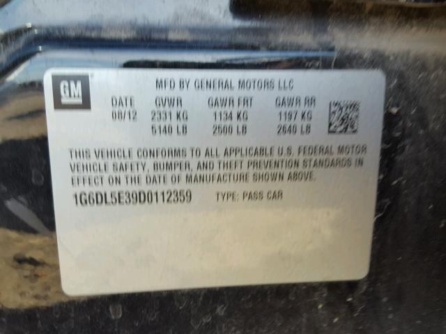 1G6DL5E39D0112359 - 2013 CADILLAC CTS PERFOR BLACK photo 10