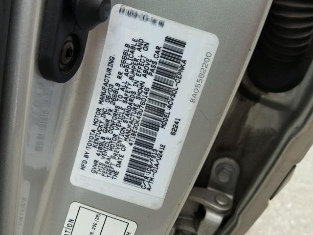 4T1BE30K43U760146 - 2003 TOYOTA CAMRY LE SILVER photo 10