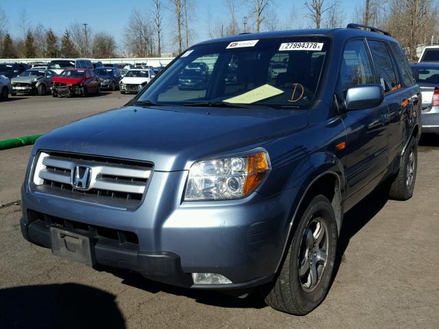 2HKYF18566H534459 - 2006 HONDA PILOT EX BLUE photo 2