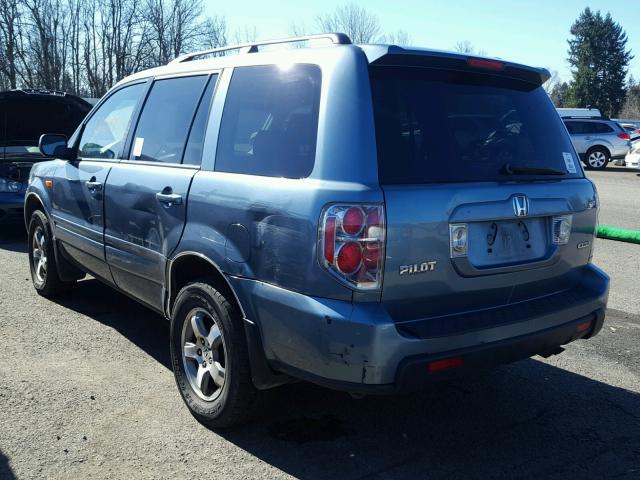 2HKYF18566H534459 - 2006 HONDA PILOT EX BLUE photo 3