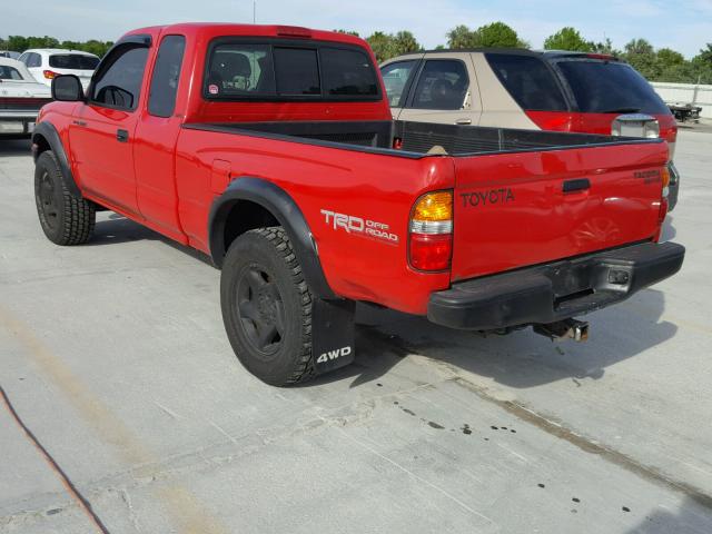 5TEWN72N82Z135629 - 2002 TOYOTA TACOMA XTR RED photo 3