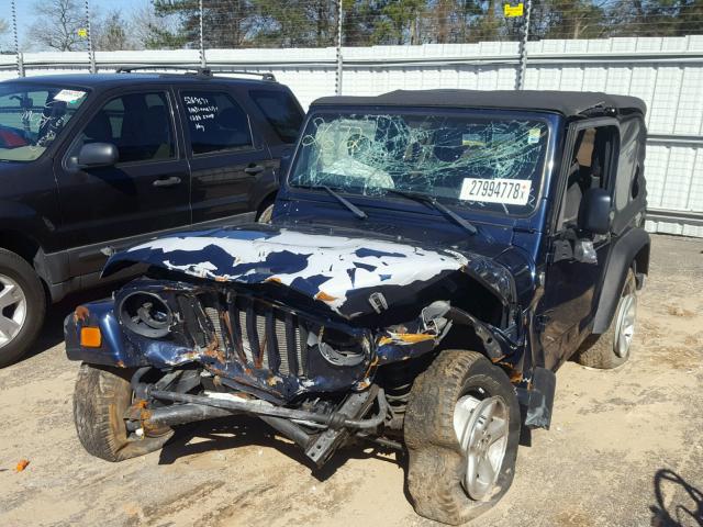 1J4FA39SX6P742672 - 2006 JEEP WRANGLER X BLUE photo 2