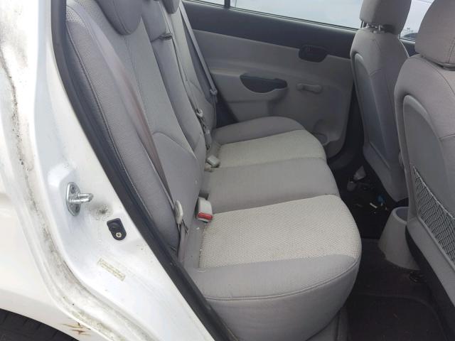 KMHCN46C79U378888 - 2009 HYUNDAI ACCENT GLS WHITE photo 6