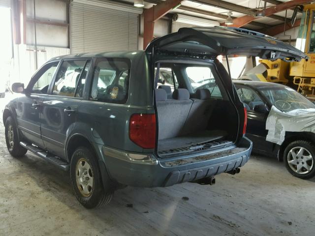 2HKYF18105H557568 - 2005 HONDA PILOT LX BLUE photo 3