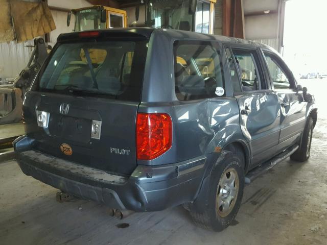 2HKYF18105H557568 - 2005 HONDA PILOT LX BLUE photo 4