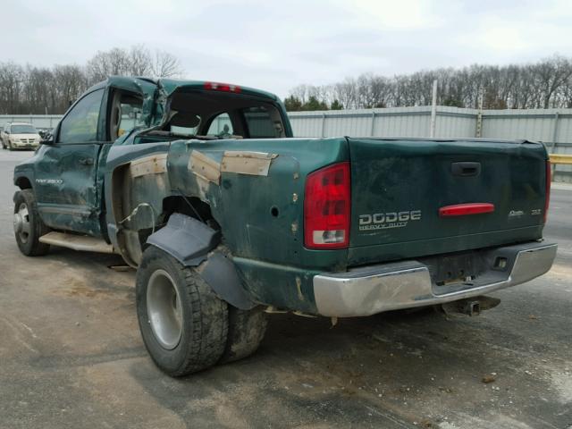 3D7MA48673G746109 - 2003 DODGE RAM 3500 S GREEN photo 3