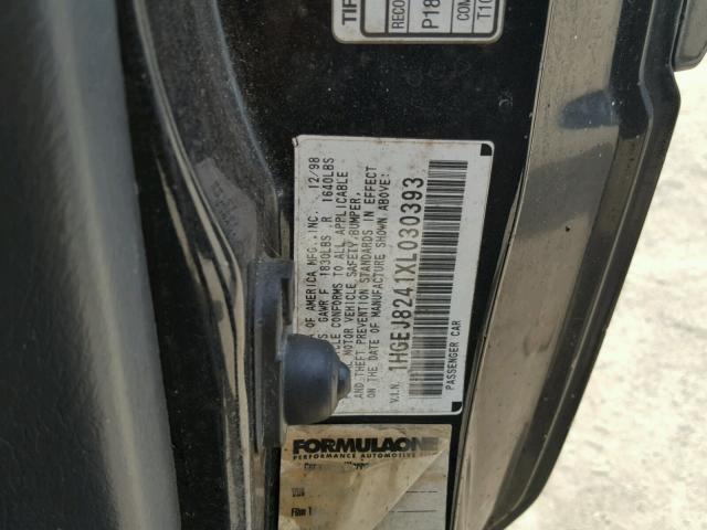 1HGEJ8241XL030393 - 1999 HONDA CIVIC EX შავი ფოტო 10