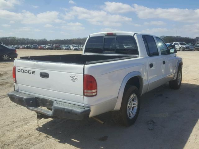 1B7HL48N52S582475 - 2002 DODGE DAKOTA QUA WHITE photo 4