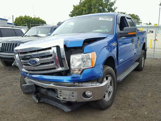 1FTFW1ET2BFC55802 - 2011 FORD F150 SUPER BLUE photo 2