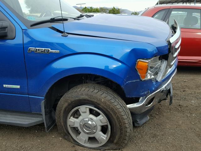 1FTFW1ET2BFC55802 - 2011 FORD F150 SUPER BLUE photo 9
