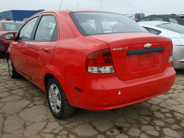 KL1TD52685B454872 - 2005 CHEVROLET AVEO BASE RED photo 3