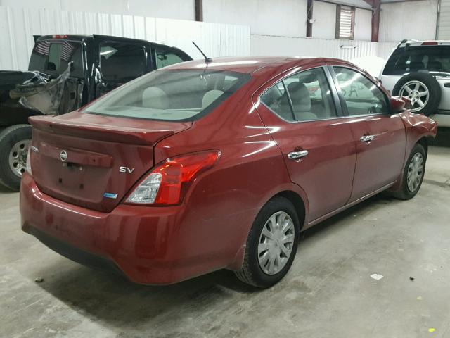 3N1CN7AP4FL920067 - 2015 NISSAN VERSA S RED photo 4