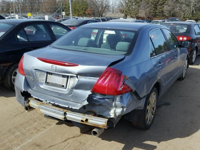 1HGCM66477A036398 - 2007 HONDA ACCORD SE BLUE photo 4