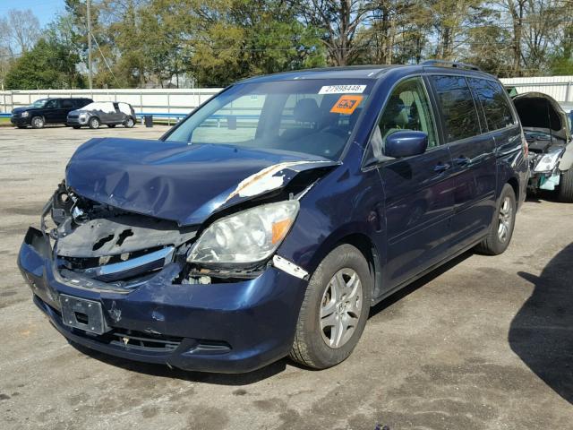 5FNRL38456B001081 - 2006 HONDA ODYSSEY EX BLUE photo 2