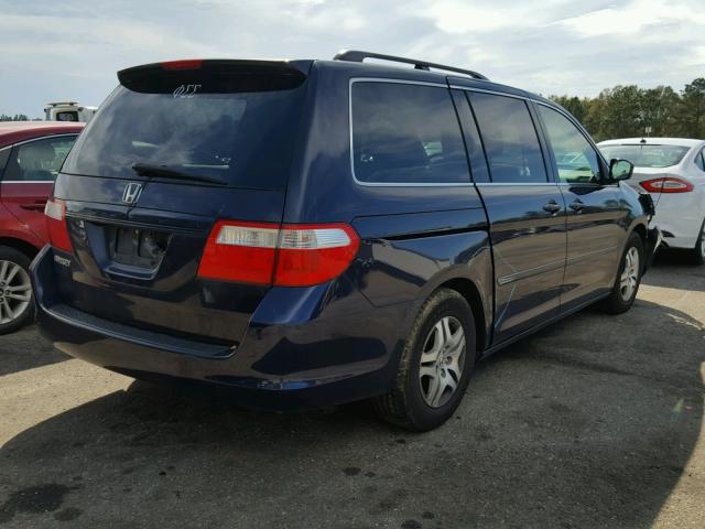 5FNRL38456B001081 - 2006 HONDA ODYSSEY EX BLUE photo 4