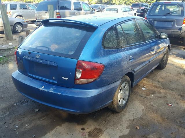 KNADC165X46180153 - 2004 KIA RIO CINCO BLUE photo 4