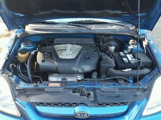 KNADC165X46180153 - 2004 KIA RIO CINCO BLUE photo 7