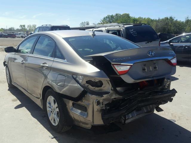 5NPEB4AC5EH850667 - 2014 HYUNDAI SONATA GLS BROWN photo 3