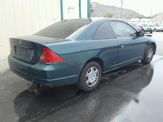 1HGEM21541L076306 - 2001 HONDA CIVIC LX GREEN photo 4