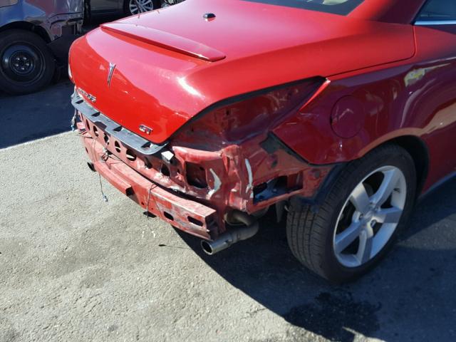 1G2ZH361874203095 - 2007 PONTIAC G6 GT RED photo 9