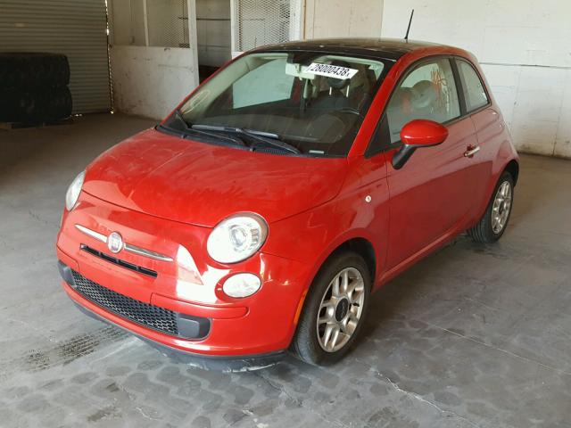 3C3CFFAR5DT575395 - 2013 FIAT 500 POP RED photo 2