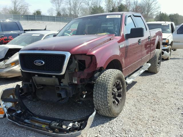 1FTPW14526FA96082 - 2006 FORD F150 SUPER MAROON photo 2