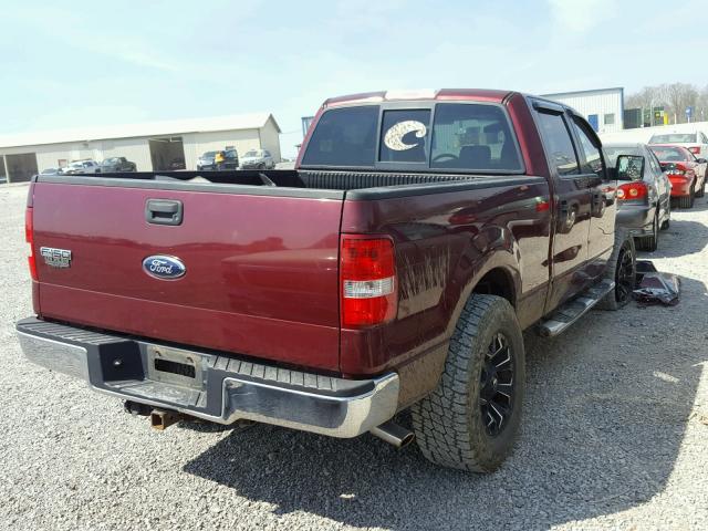 1FTPW14526FA96082 - 2006 FORD F150 SUPER MAROON photo 4