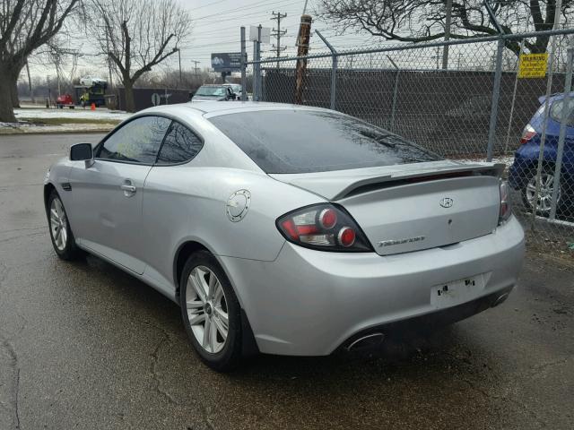 KMHHM66D58U280115 - 2008 HYUNDAI TIBURON GS SILVER photo 3