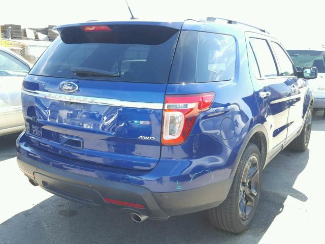 1FM5K8F86EGA04589 - 2014 FORD EXPLORER L BLUE photo 4