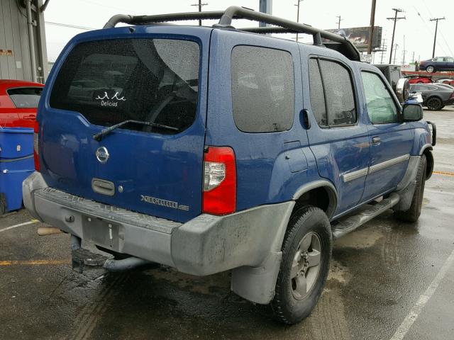 5N1ED28T52C537836 - 2002 NISSAN XTERRA XE BLUE photo 4