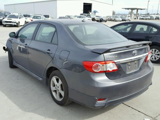 2T1BU4EE1BC714575 - 2011 TOYOTA COROLLA BA GRAY photo 3