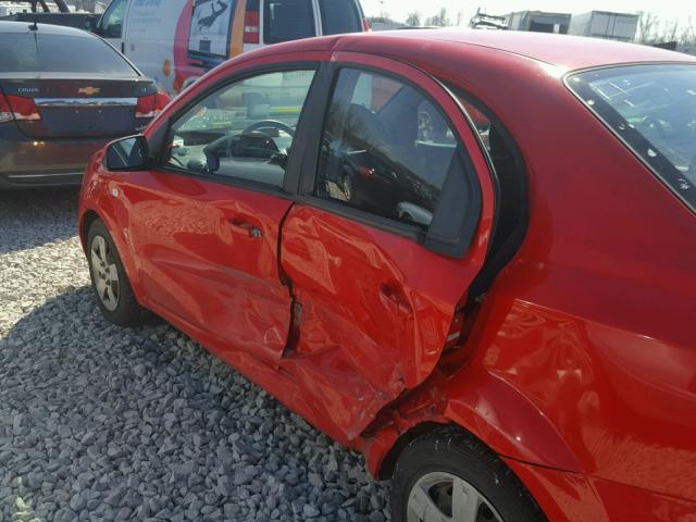 KL1TD56698B129873 - 2008 CHEVROLET AVEO BASE RED photo 9